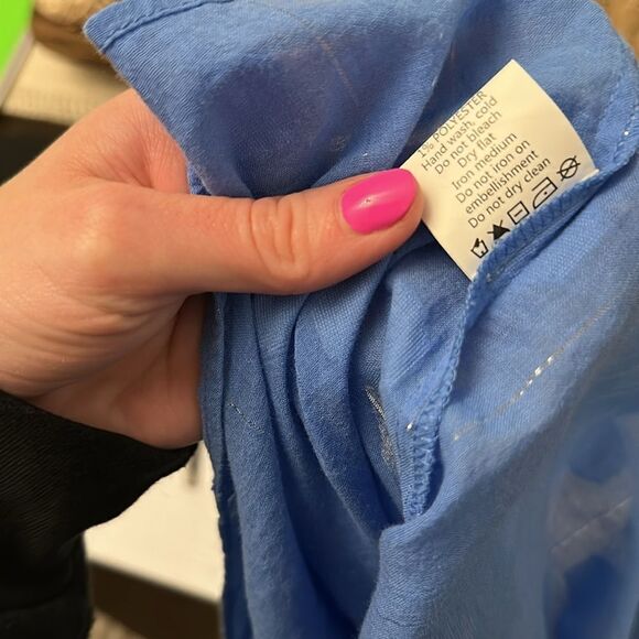 Mud Pie Gorgeous Blue Rhinestone Embellished Swimsuit Coverup Tunic Dress - Picture 6 of 6